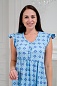 Ночная сорочка из кулирки Анита / Голубой ромб