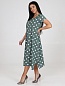 Женское платье "Волна" ПлК-458 / Горох-штрих на зеленом