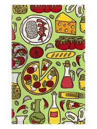Полотенце кухонное махровое Пицца Зеленое м1196