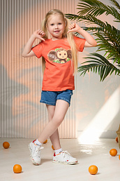 Детская футболка 11854 Чебурашка Оранжевая