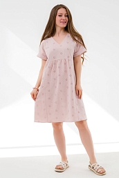 Женское платье с вышивкой П443-1БЕ / Бежевый